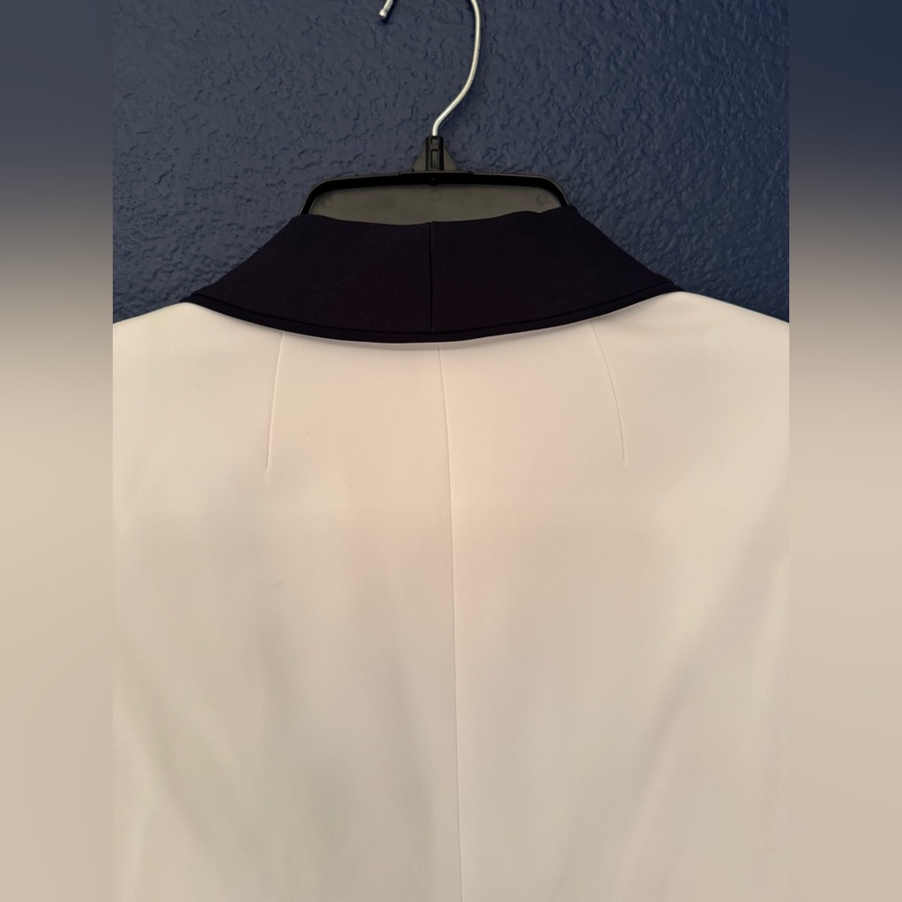 Equipment Quincy Blazer Nature White Eclipse Black Lapel & Trim Women’s Size 6 - Picture 13 of 16